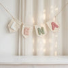Custom Baby Name Canvas Banner: Minimalist Nursery Decor, Yarn Letter Kids Room Garland