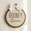 Custom Baby Name Embroidery Hoop: Scandinavian Nursery Decor