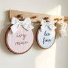 Personalized Baby Name Hoop: Neutral Stripe Nursery Decor