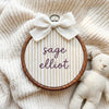 Personalized Baby Name Hoop: Neutral Stripe Nursery Decor