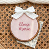 Personalized Baby Name Hoop: Neutral Stripe Nursery Decor
