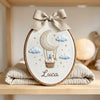 Handmade Embroidered Goose Adventure: Personalized Baby Name Hoop