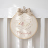 Handmade Floral Duckling Embroidery: Personalized Baby Name Hoop