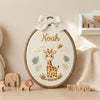 Forest Friends Elephant & Deer Hoop: Personalized Safari and Woodland Baby Hoop