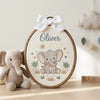 Forest Friends Elephant & Deer Hoop: Personalized Safari and Woodland Baby Hoop