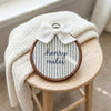 Personalized Baby Name Hoop: Neutral Stripe Nursery Decor