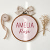 Hand Embroidered Baby Name Hoop: Soft Neutral Baby Decor
