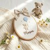 Handmade Moon and Balloon Embroidery: Personalized Baby Name Hoop