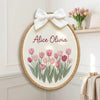 Custom Floral Baby Name Hoop: Handmade Nursery Decor Gift
