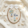 Personalized Embroidered Space Hoop: Baby Name Keepsake Nursery Decor