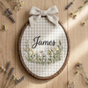 Hand-Embroidered Wildflower Name Hoop: Personalized Meadow Nursery Décor