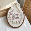 Hand-Embroidered Floral Name Hoop: Custom Nursery Decor Keepsake