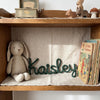 Custom Knitted Yarn Name Sign: Hand-Wrapped Wire Wall Art