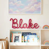 Custom Knitted Yarn Name Sign: Soft Cotton Wire Art Décor