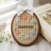 Personalized Gingham Floral Name Hoop :Custom Baby Nursery Decor