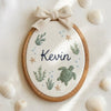 Personalized Hand-Embroidered Hoop: Sea Turtle, Jellyfish, Name, Nursery Decor