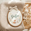 Forest Friends Baby Name Hoop: Little Fox & Bunny Keepsake