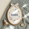 Personalized Hand-Embroidered Space Name Hoop: Planets, Stars, Rocket Décor