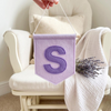 Handcrafted Felt Letter Wall Hanging: Nursery Decor Felt Initial Flag