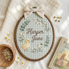 Hand-Embroidered Duckling Garden Name Hoop: Personalized Nursery Decor