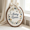 Hand-Embroidered Floral Name Hoop: Custom Nursery Decor Keepsake