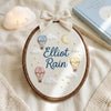 Personalized Baby Name Sign: Embroidered Hot Air Balloon & Kite Hoop Art