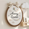 Personalized Baby Name Sign: Embroidered Hot Air Balloon & Kite Hoop Art