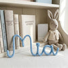 Custom Knitted Yarn Name Sign: Soft Cotton Wire Art Décor