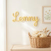 Custom Knitted Yarn Name Sign: Soft Cotton Wire Art Décor