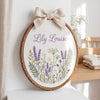 Personalized Lavender & Wildflower Hoop: Wildflower Nursery Decor