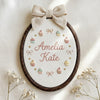Personalized Vintage Nursery Name Hoop: Custom Rocking Horse & Cupcake Embroidery Hoop
