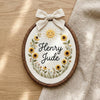 Custom Embroidered Name Hoop: Wildflower Garden Nursery Decor