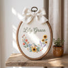 Custom Wildflower Name Embroidery Hoop: Hand-Stitched Nursery Decor