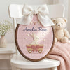 Personalized Bunny and Fox Name Hoop: Custom Nursery Animal Sign