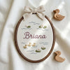 Personalized Swan Baby Name Hoop: Duck Family Embroidery