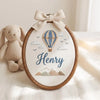 Personalized Hand-Embroidered Name Hoop: Woodland Train Adventure Nursery Décor