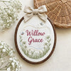 Custom Embroidered Name Hoop: Wildflower Garden Nursery Decor