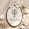 Personalized Little Explorer Embroidery Hoop: Hand-Embroidered Baby Milestone Keepsake