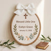 Personalized Baby Blessing Embroidery Hoop: Hand-Embroidered Name Keepsake