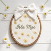 Custom Embroidered Daisy Name Hoop: Personalized Nursery Decor