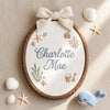Personalized Hand-Embroidered Seaside Name Hoop: Beach Nursery Decor