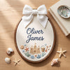 Personalized Hand-Embroidered Seaside Name Hoop: Beach Nursery Decor