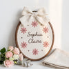 Hand-Embroidered Floral Baby Name Hoop: Personalized Nursery Keepsake Sign