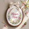 Floral Wreath Baby Name Sign: Personalized Nursery Decor for Baby