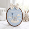 Embroidered Elephant and Teddy Bear Hoop: Custom Baby Shower Gift