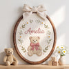 Floral Teddy Bear Nursery Decor: Custom Baby Shower Gift