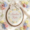 Hand Embroidered Botanical Hoop Art: Custom Baby Shower Gift