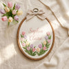 Custom Embroidered Wildflower Name Hoop: Personalized Welcome Home Gift