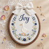 Embroidered Goose Floral Wreath Hoop: Duck Nursery Decor