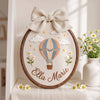 Hot Air Balloon Baby Name Sign: Embroidered Dreamy Sky Nursery Decor